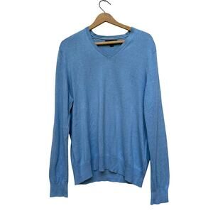Banana Republic Blue V-Neck Sweater Silk Cotton Cashmere Blend – Size Large